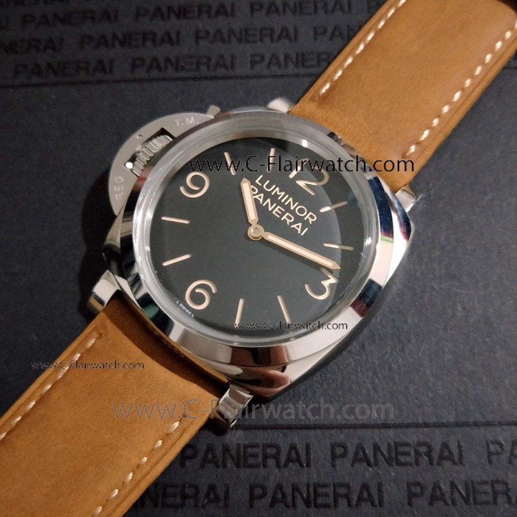 Replica Panerai PAM 557 Luminor Ss Brown Leather Band Watch